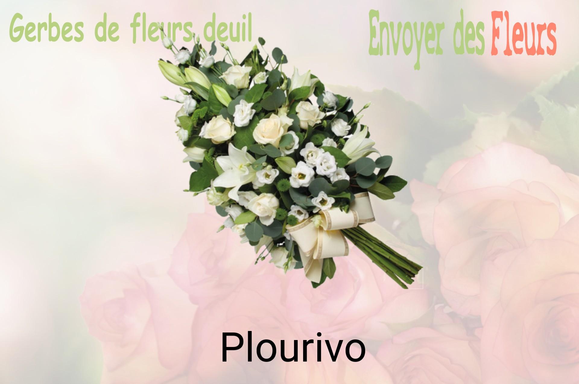 Gerbe de fleurs de deuil livrée à Plourivo